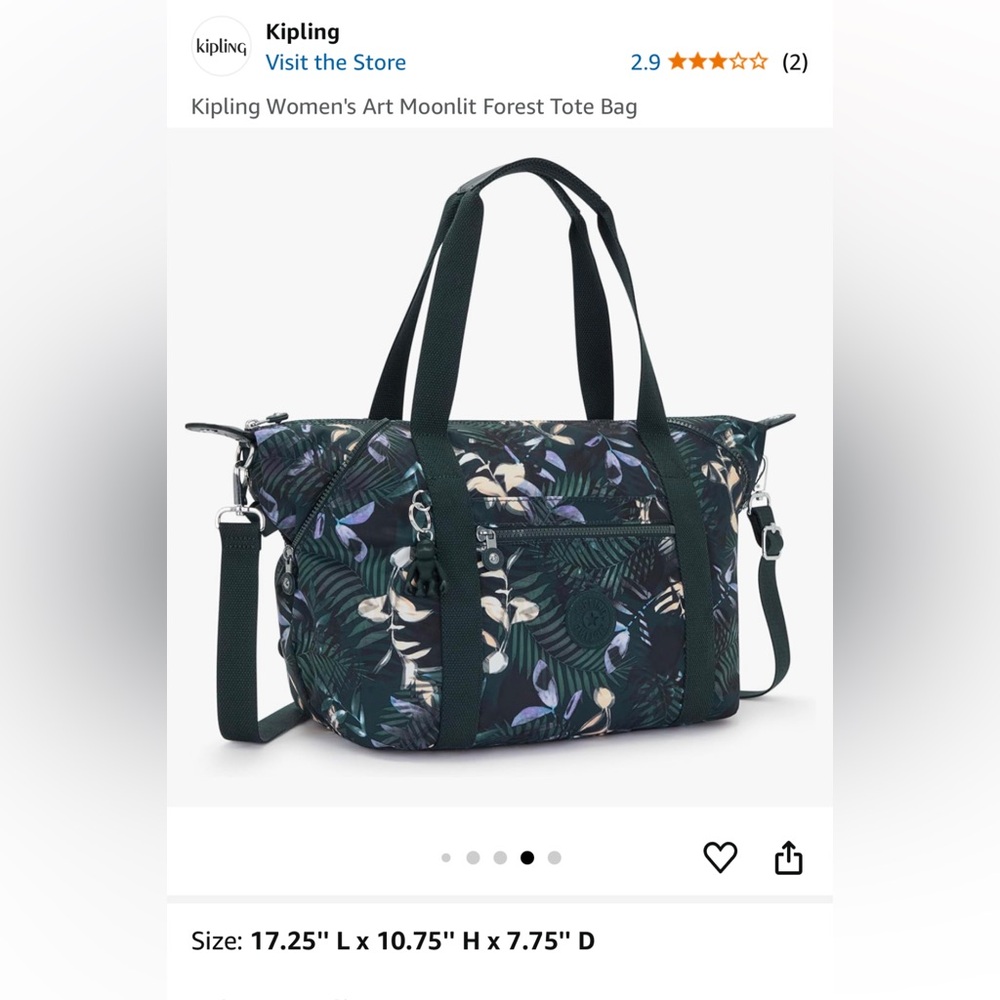 Kipling Art Moonlit Forest Tote Bag